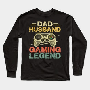 Gaming Gift Dad Daddy Husband Funny Gamer Video Game Long Sleeve T-Shirt